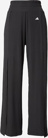 ADIDAS PERFORMANCE Wide leg Sports trousers 'Studio' in Black: front