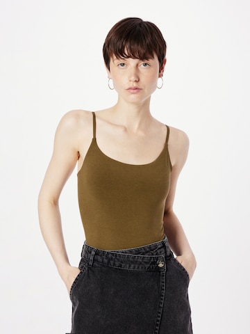 Abercrombie & Fitch Shirt Bodysuit in Green: front