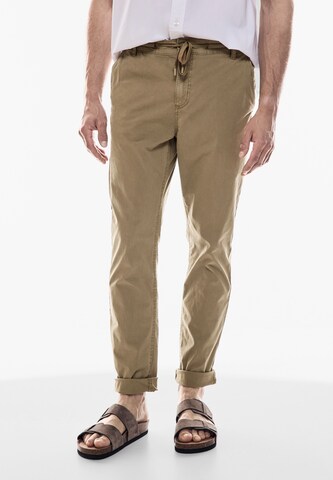 Street One MEN Regular Chino Pants in Brown: front