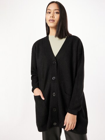 Urban Classics Knit Cardigan in Black: front