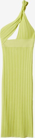 MANGO Stickad klänning 'Twister' i gul: framsida