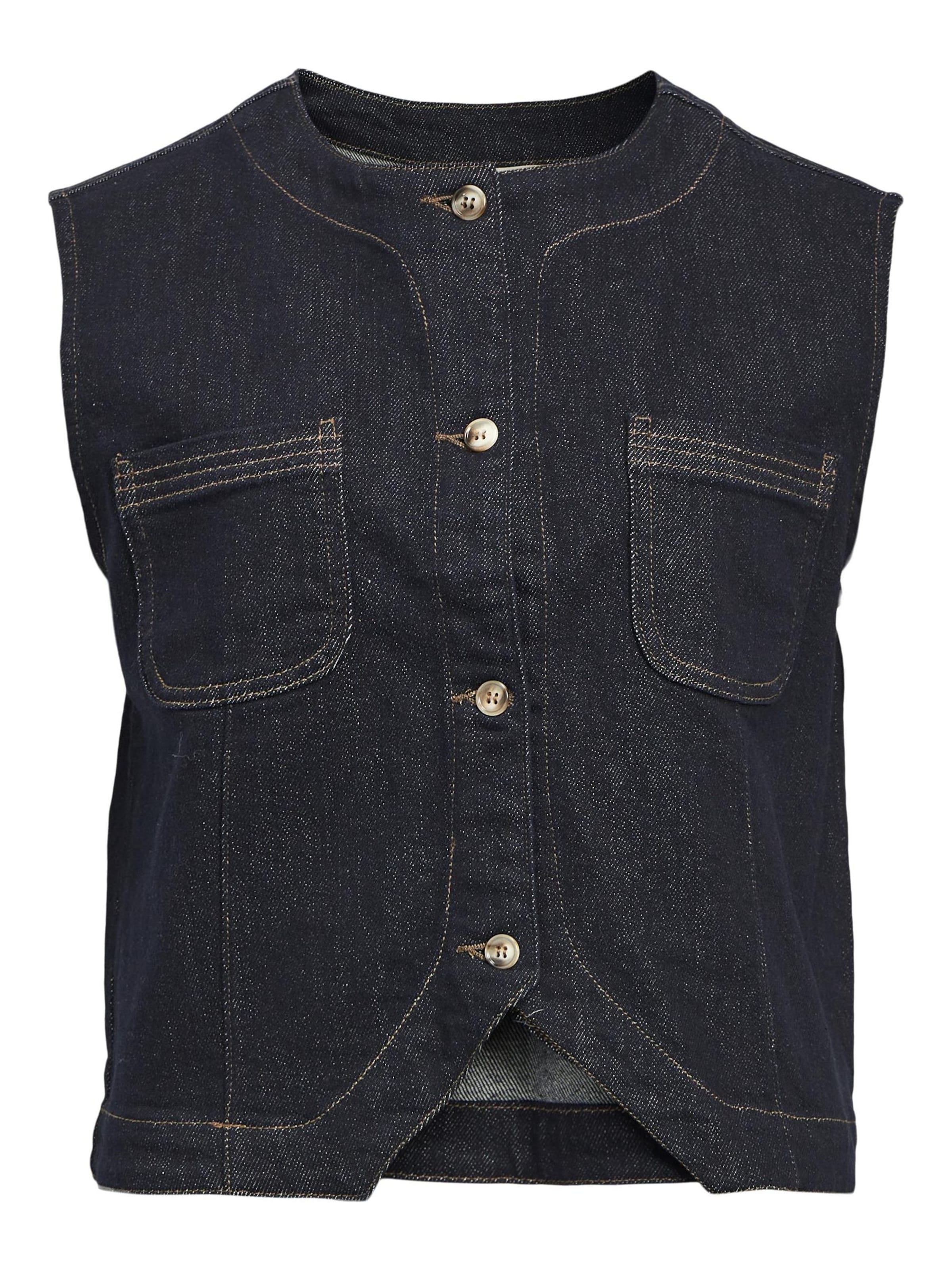 OBJECT Bodywarmer 'CAMILLA' in Blauw: voorkant