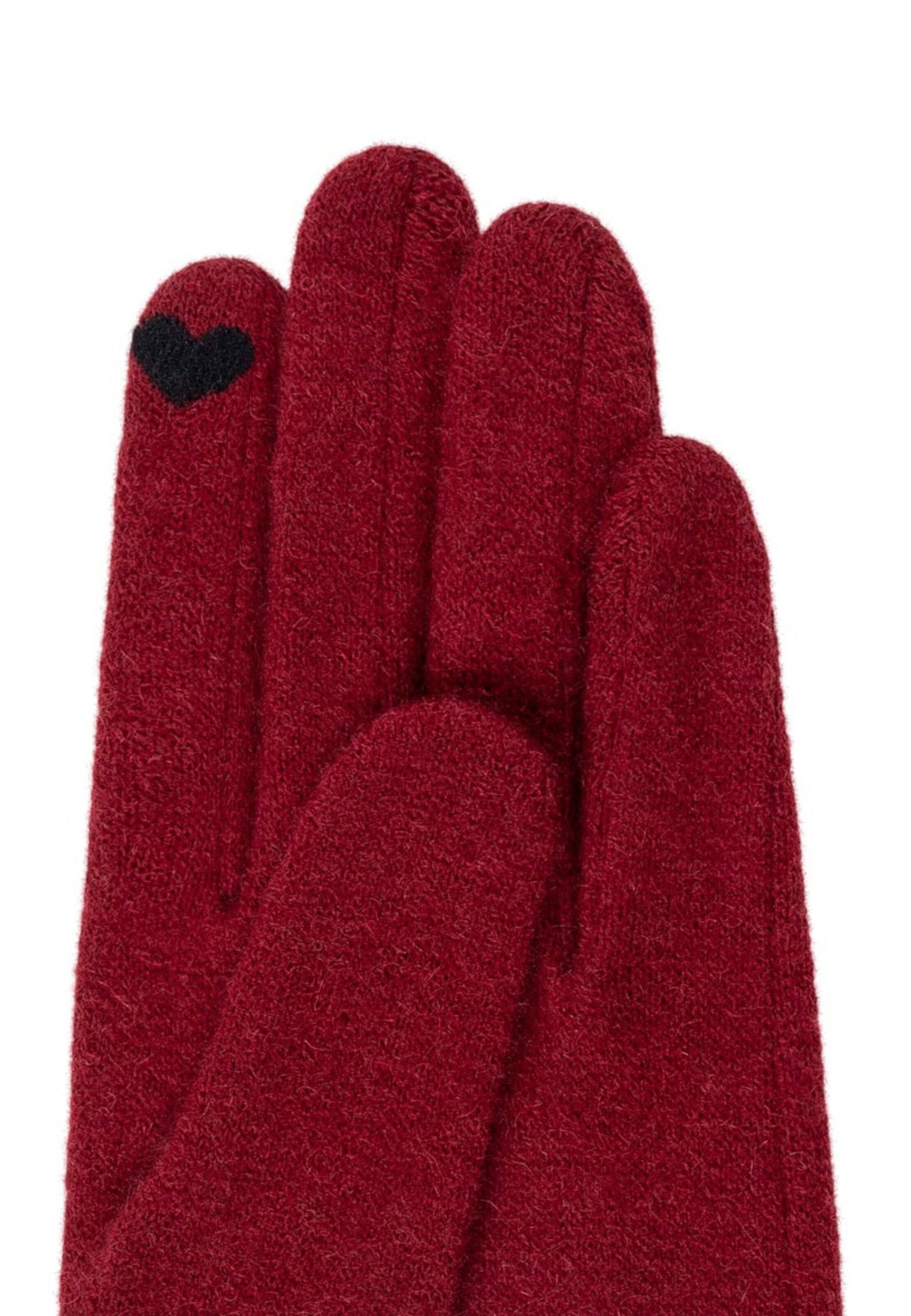 Roeckl Full finger gloves 'LEATHER PIPING TOUCH' in Red