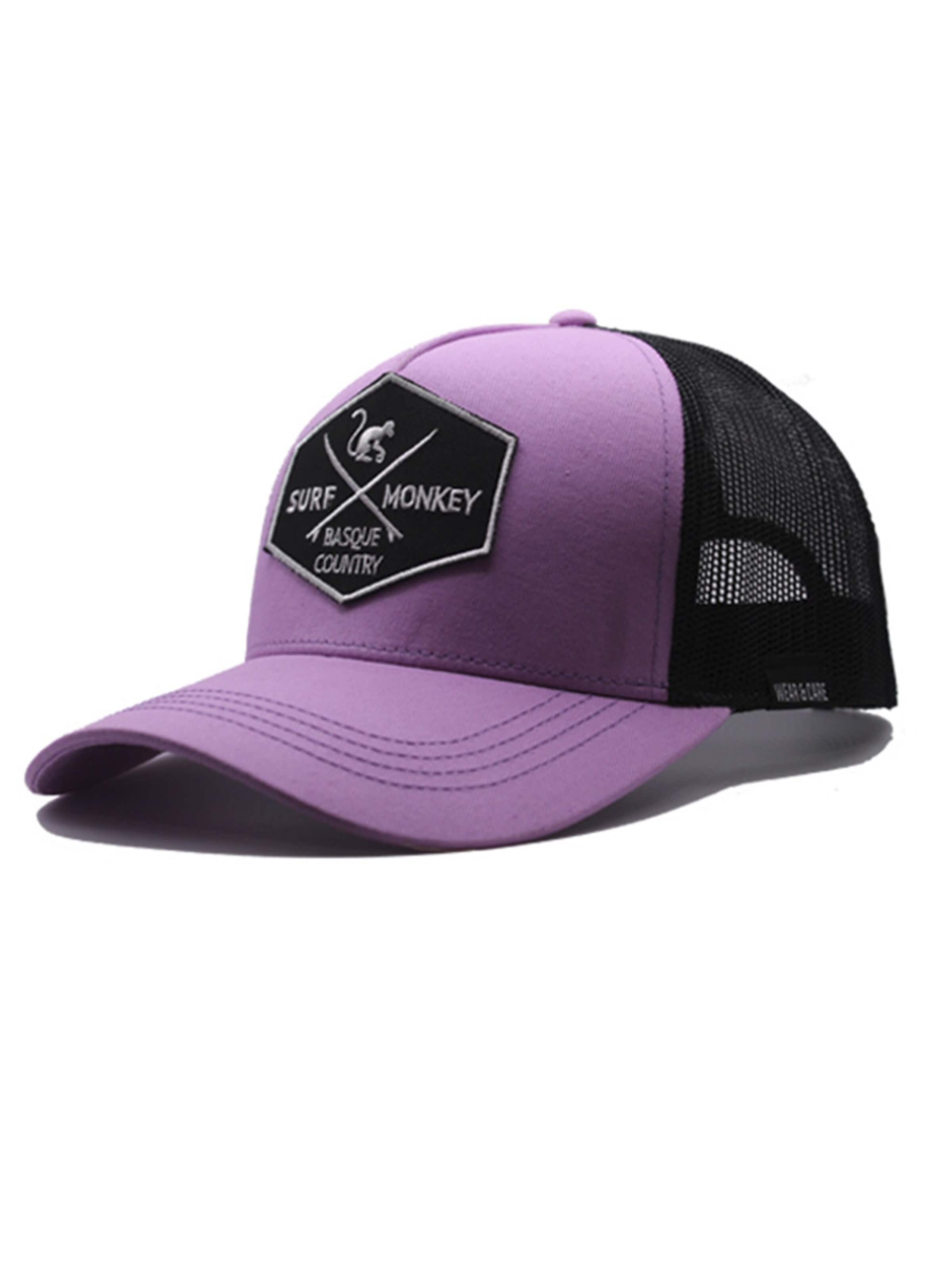 Surf Monkey Athletic Cap in Purple: front