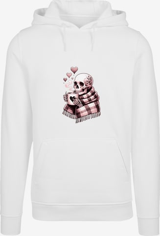 F4NT4STIC Sweatshirt 'Cozy Winter Skelett' in Weiß: Vorderseite