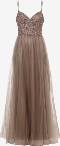 Robe de soirée Laona en beige : devant