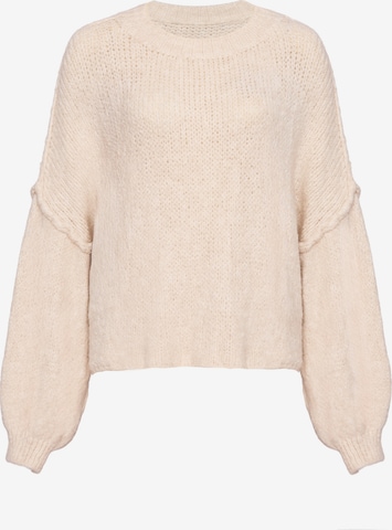 Lilavie Strickpullover ' L ' in Beige: Vorderseite