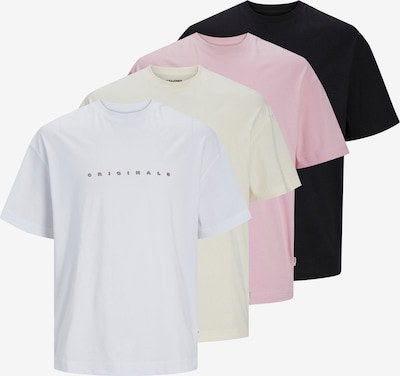 JACK & JONES T-Shirt 'EASTER' in beige / rosa / schwarz / weiß, Produktansicht