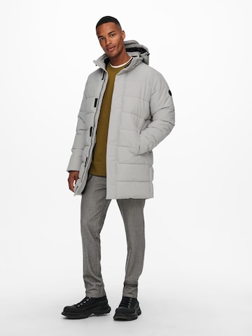 Manteau d’hiver 'Carl' Only & Sons en gris