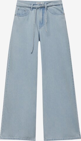 Pull&Bear Wide leg Jeans in Blue: front