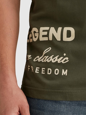 T-Shirt 'PME LEGEND - T-shirt with off-placed artworks' PME Legend en vert