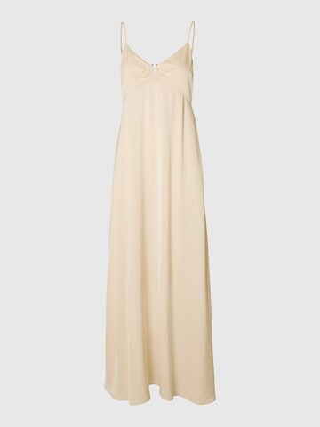 Robe de soirée SELECTED FEMME en beige : devant