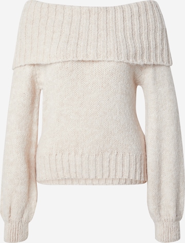 Pull-over Gina Tricot en beige : devant