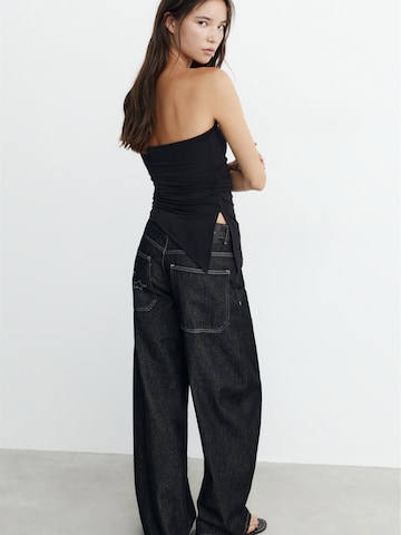 Pull&Bear Top w kolorze czarny