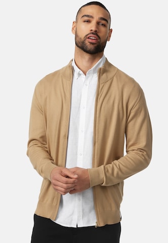 INDICODE JEANS Gebreid vest 'Lau' in Beige: voorkant