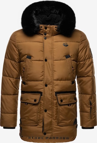 STONE HARBOUR Зимняя куртка 'Mironoo' в Коричневый: спереди