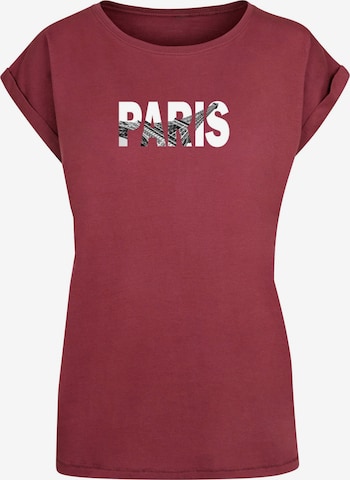 Merchcode T-Shirt 'Paris Eiffel Tower' in Rot: predná strana