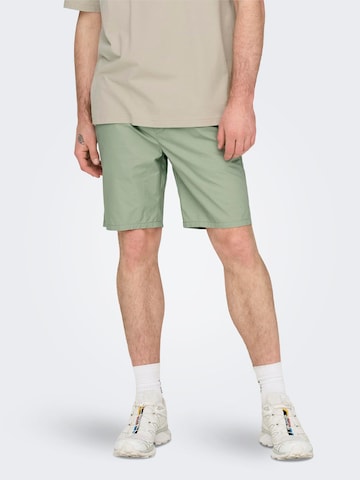 Regular Pantaloni 'LINUS' de la Only & Sons pe verde: față