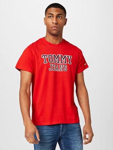 Tommy Jeans Skjorte 'Essential' i rød: forside