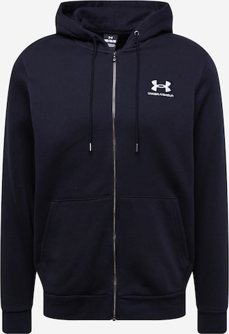 UNDER ARMOUR Athletic Zip-Up Hoodie 'Essential' in Black: front