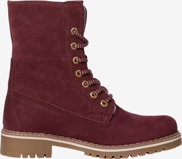 TAMARIS Lace-Up Ankle Boots in Red