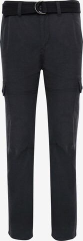 Coupe slim Pantalon cargo 'Pane' Threadbare en noir : devant