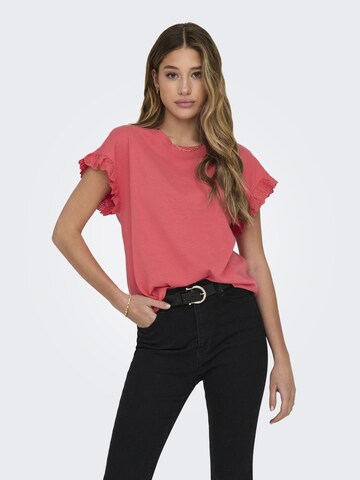 ONLY T-shirt 'Iris' i rosa: framsida