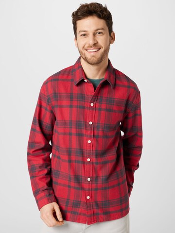 HOLLISTER Regular fit Button Up Shirt in Red: front