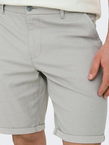 Only & Sons - regular Pantalón chino 'Peter Dobby' en gris