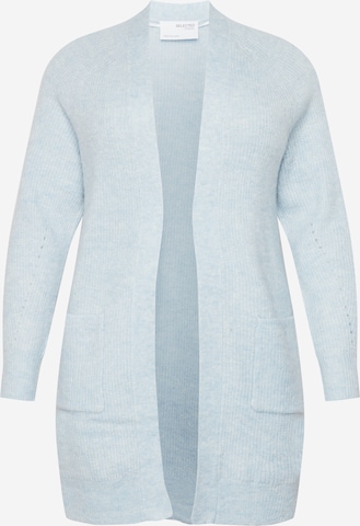 Selected Femme Tall Gebreid vest 'Lulu' in Blauw: voorkant
