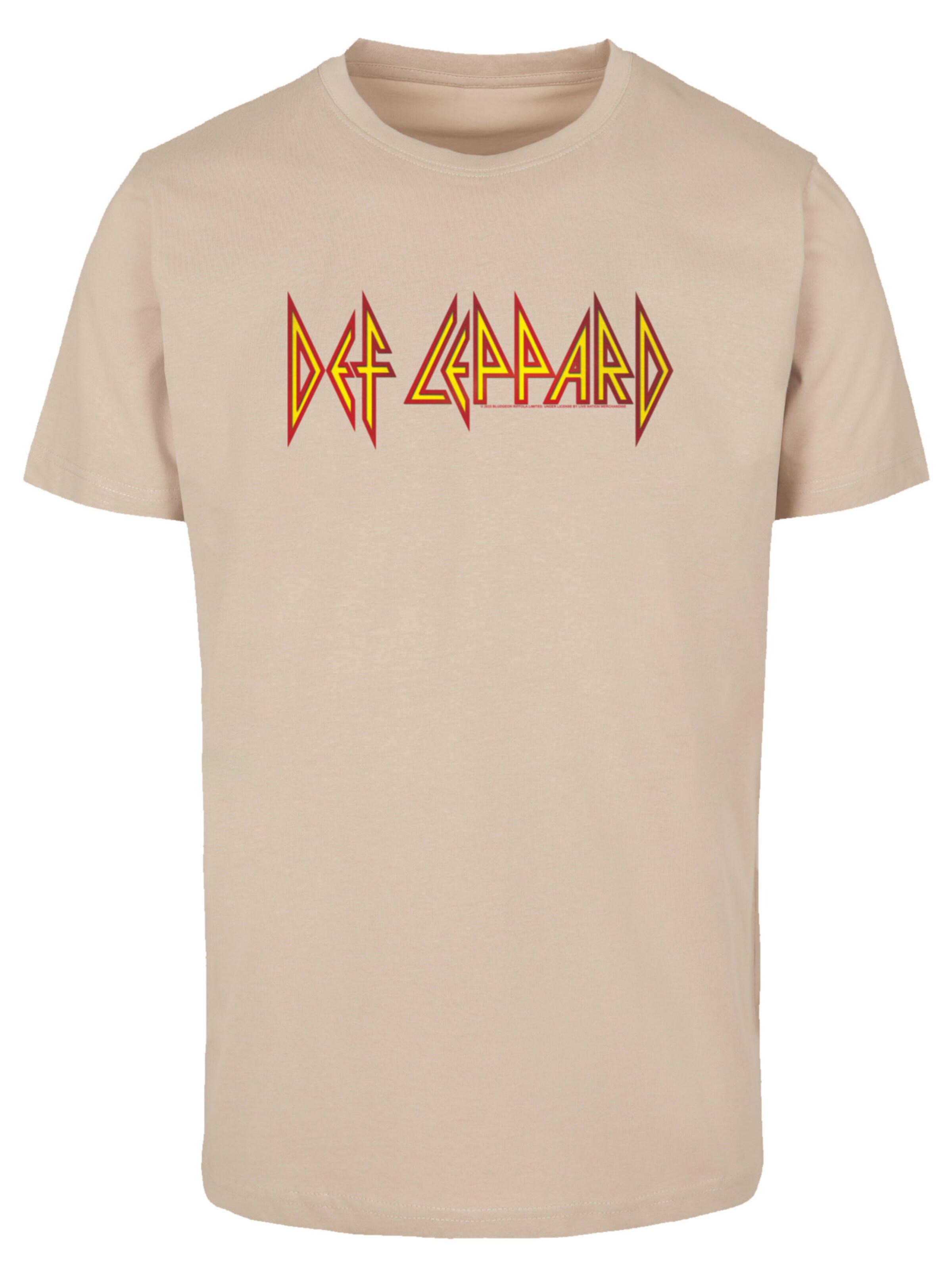 F4NT4STIC T-Shirt 'Def Leppard ' in Beige: Vorderseite