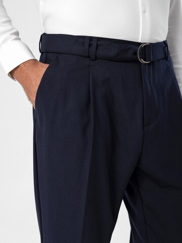 Antioch Slim fit Pleat-front trousers in Blue