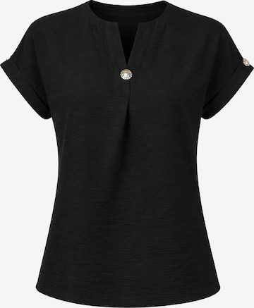 Chemisier 'Blouse with button' REGINA FASHION en noir : devant