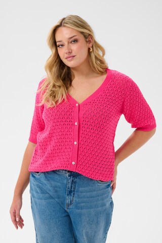 KAFFE CURVE - Casaco de malha 'KCSilje' em rosa: frente