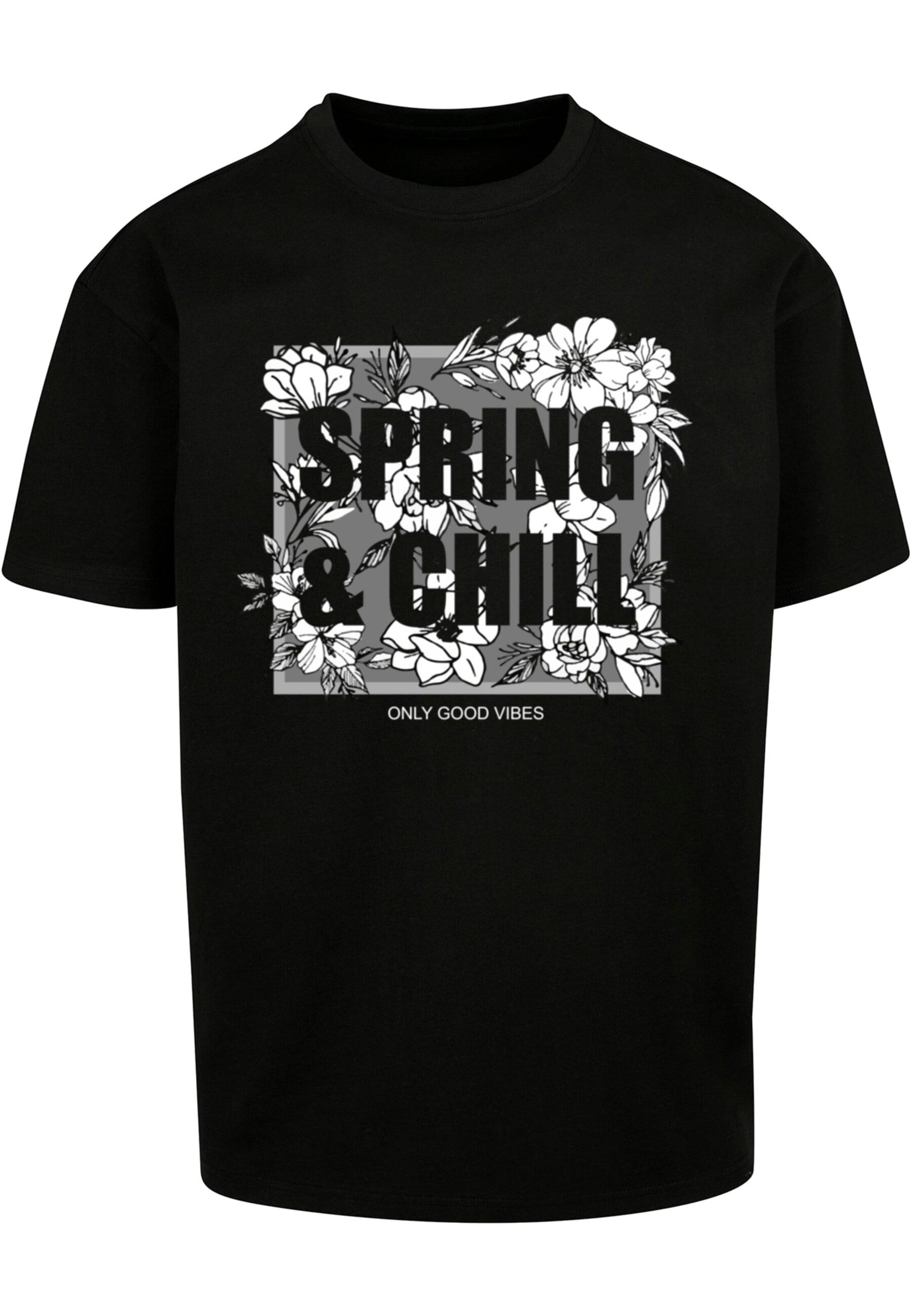 Merchcode Shirt 'Spring And Chill' in Zwart: voorkant