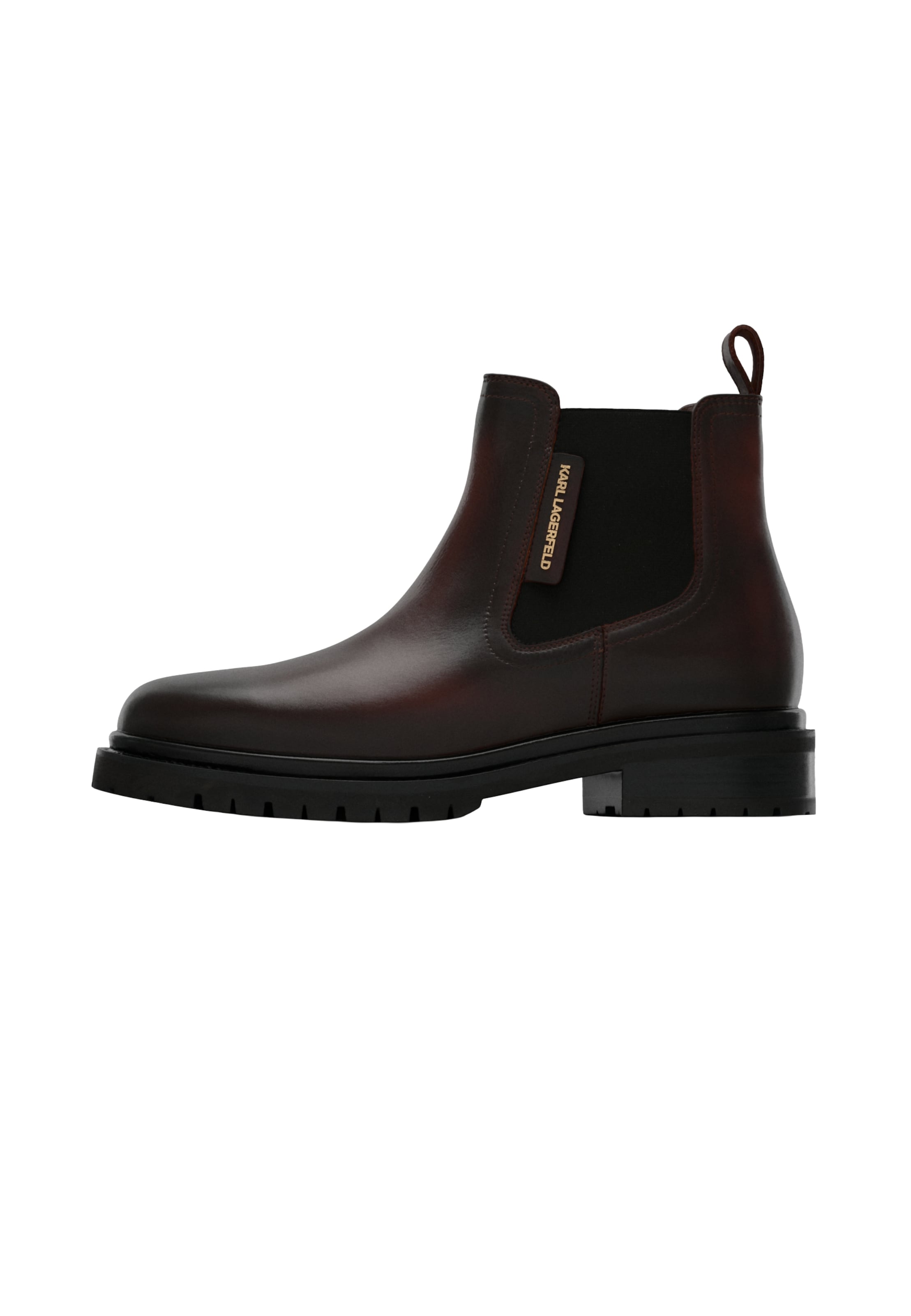 Karl Lagerfeld Chelsea Boots in 35 in dunkelbraun / schwarz, Produktansicht