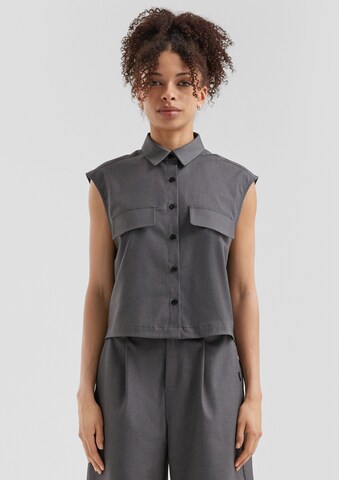 QS Bodywarmer in Grijs: voorkant