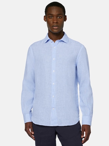 Coupe regular Chemise Boggi Milano en bleu : devant