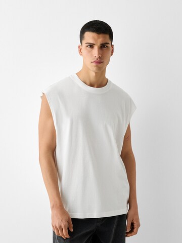 T-Shirt Bershka en blanc : devant