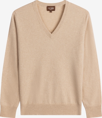 GOBI Cashmere Pullover 'Women's Timeless Cashmere V-Neck Sweater' in Beige: Vorderseite