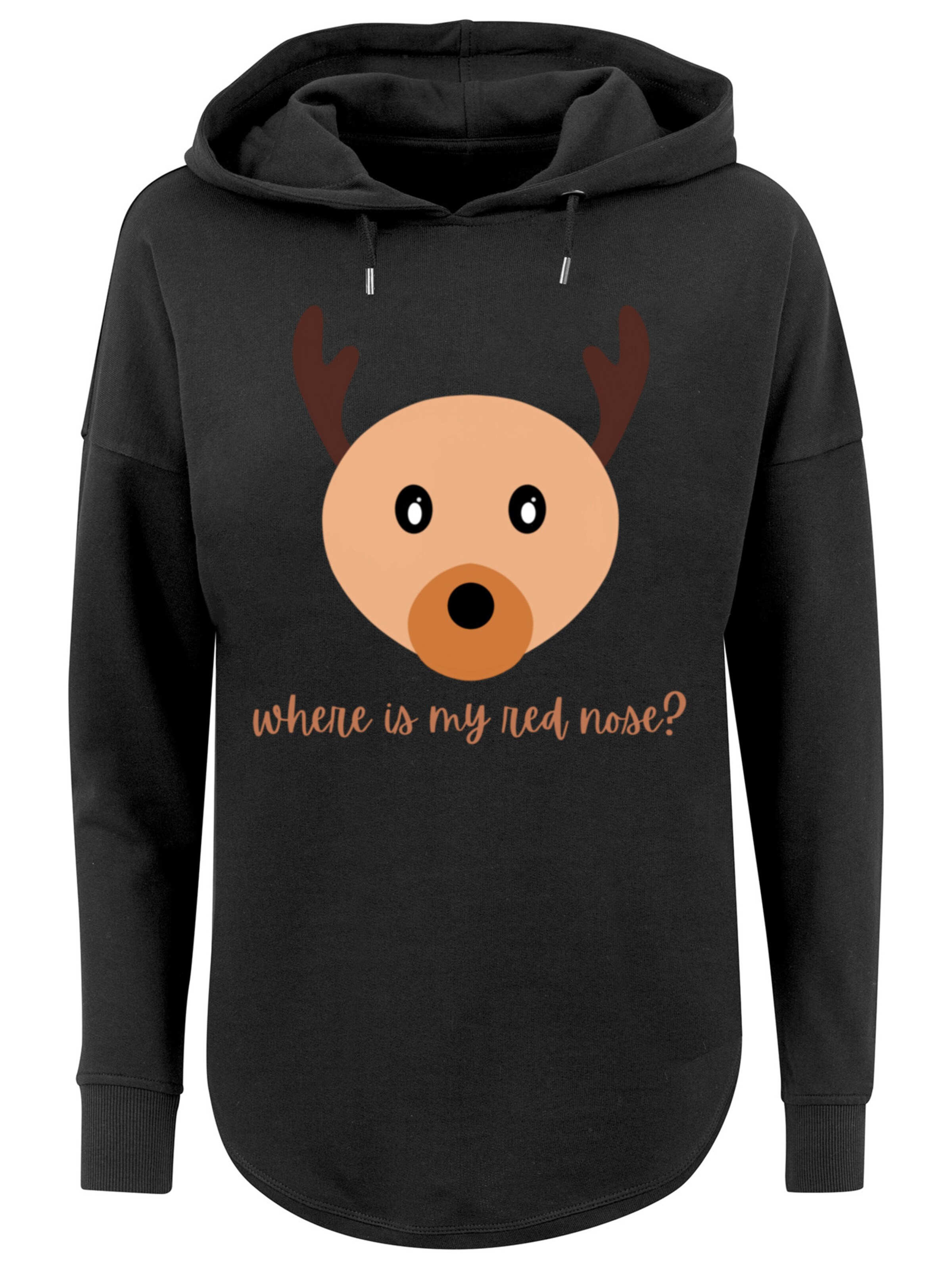 Sweat-shirt 'Red Nose Weihnachten' F4NT4STIC en noir : devant