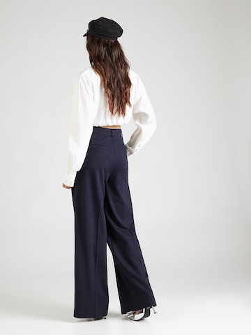MM by Max Mara Wide leg Παντελόνι με τσάκιση 'GINNICO' σε μπλε