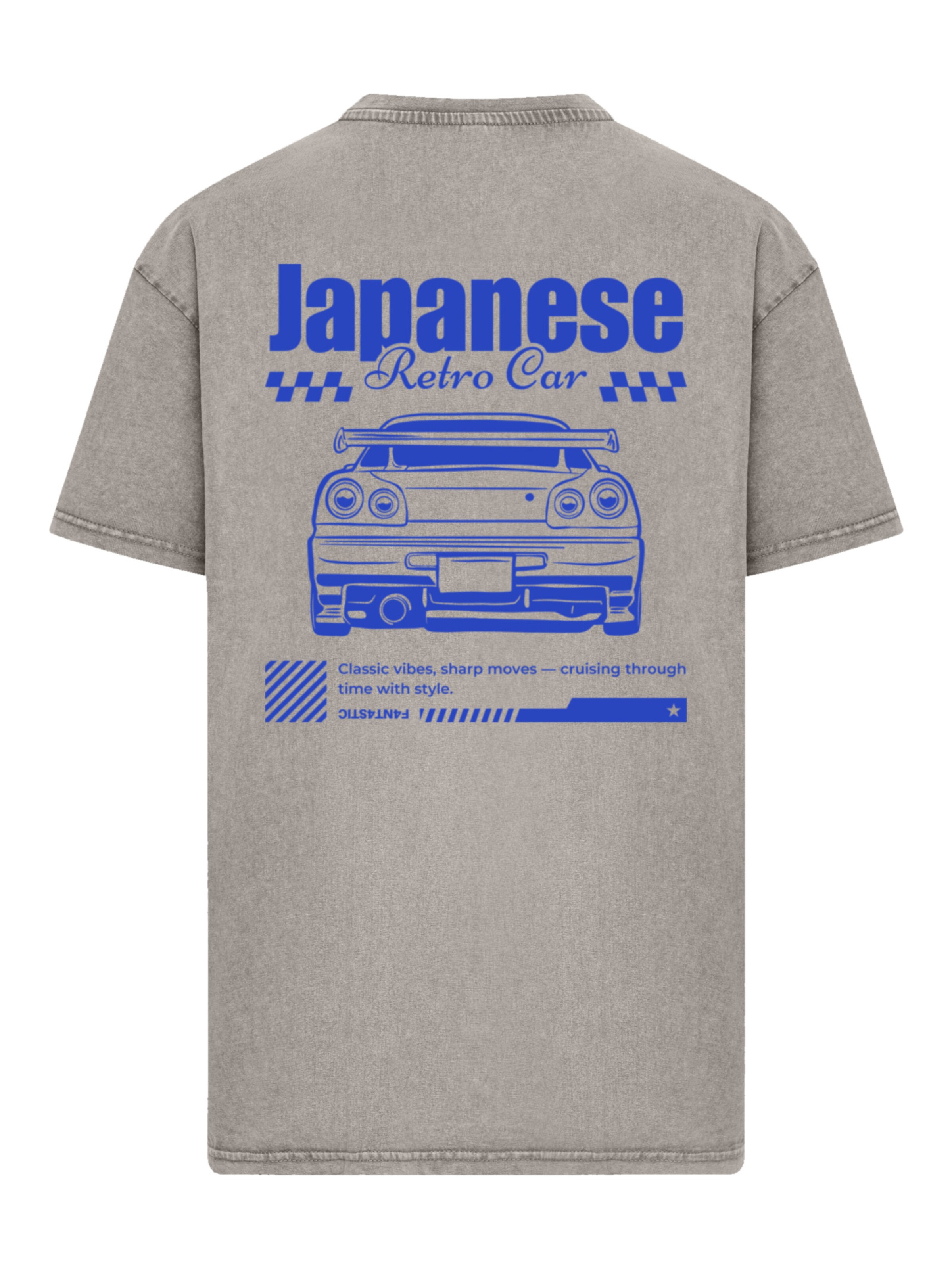 F4NT4STIC Shirt 'Retro Car Japanese Streetstyle' in Grey