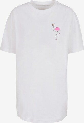 Merchcode Shirt 'Flamingo' in Wit: voorkant