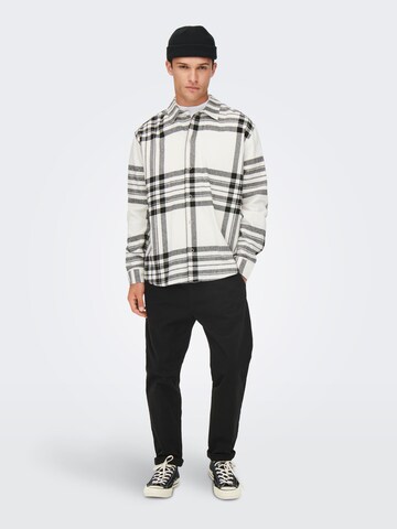 Only & Sons Regular Fit Skjorte 'Tabb' i hvid