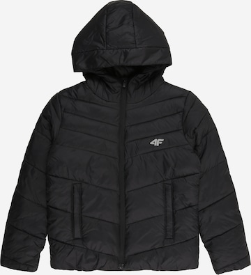 juoda 4F Junior Laisvalaikio striukė: priekis