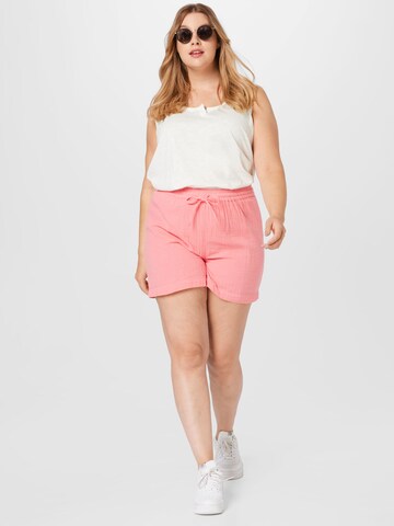 PIECES Curve Regular Pants 'Stina' in Pink