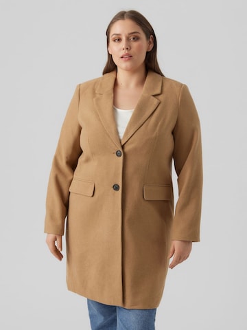 Vero Moda Curve Tussenmantel in Bruin: voorkant