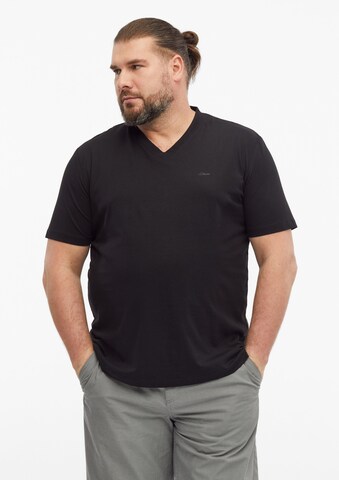 s.Oliver Men Big Sizes Shirt in Black: front