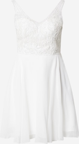 Robe de cocktail Laona en blanc : devant